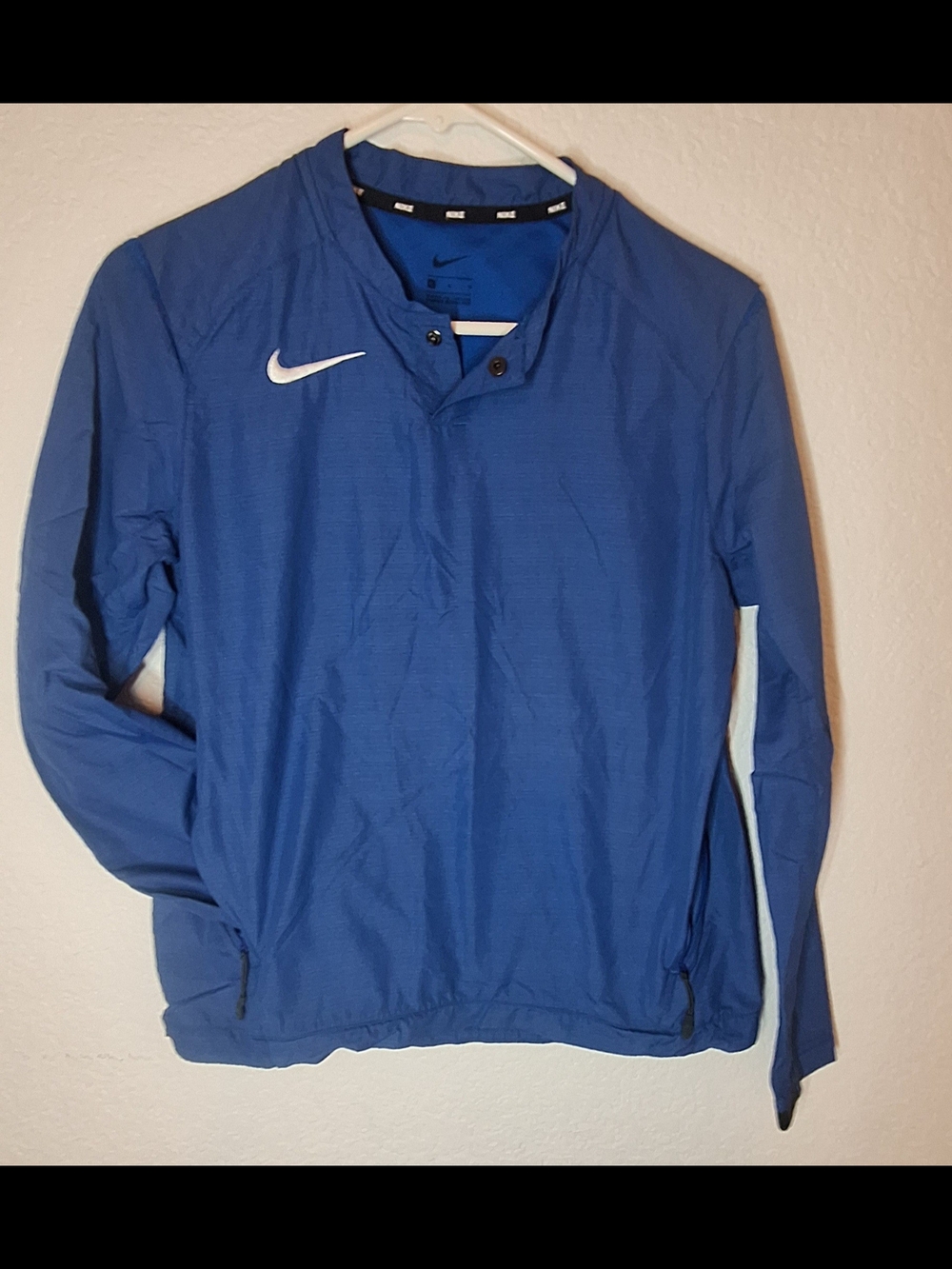 Nike Men's Baseball Hot Jacket Long Sleeve Windshirt Blue Size Large CT3869-493